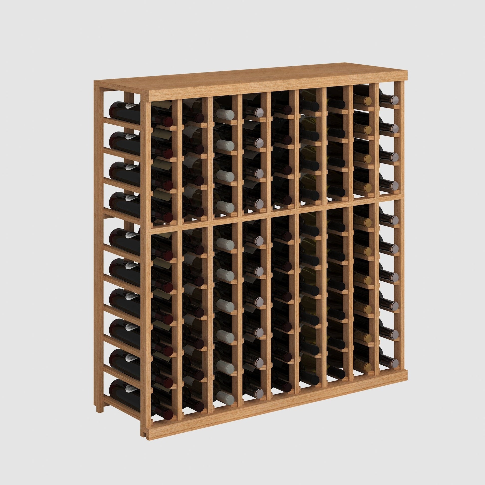 Elite Kit Rack Half-Height 9-Column Modular Wine Rack for 90 wine bottles- Genuwine Cellars Shop
