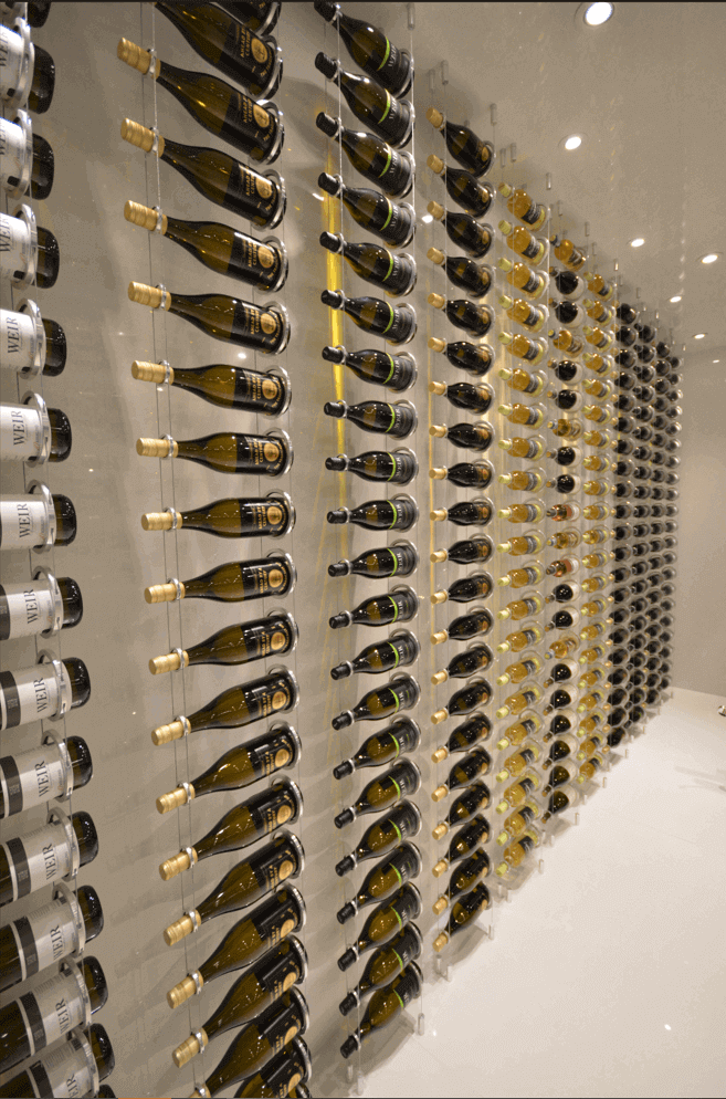modern wine wall cable wine display the ring collection by genuwine cellars
