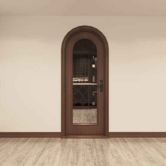 Products Arched Full Glass Single Wine Cellar Door by Genuwine Cellars Shop
