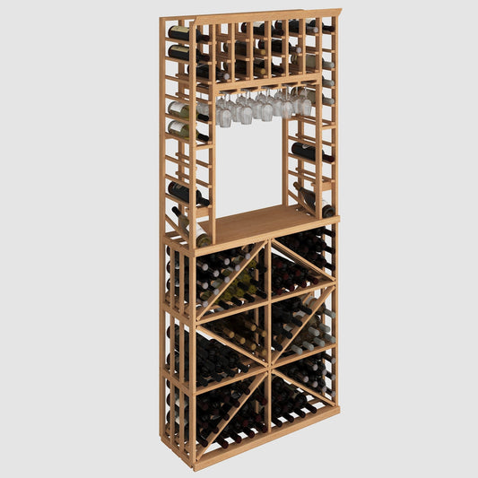 wine rack display with floating wine glass shelf - Genuwine Cellars Shop
