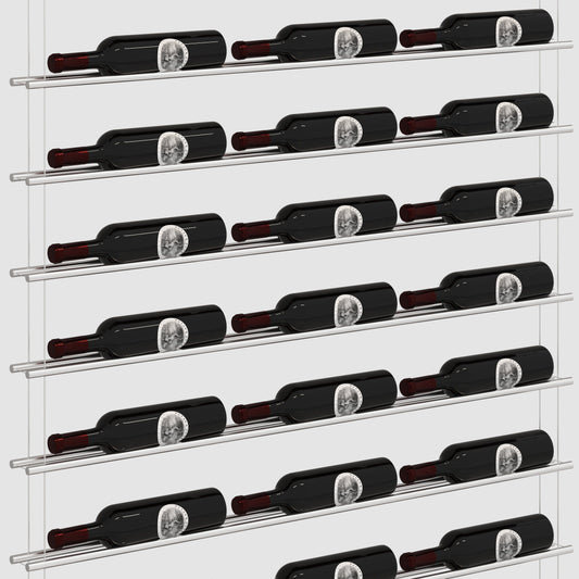 Label Line Silver Triple Bottle Width wine rack by Genuwine Cellars