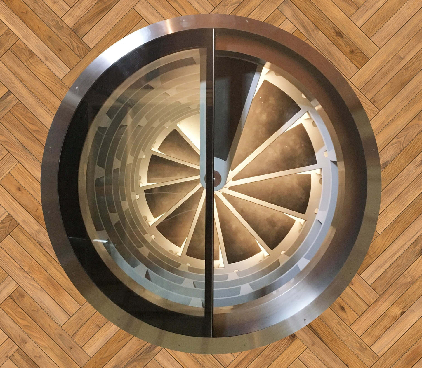 trap door for spiral wine cellar designed by Genuwine cellars