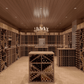 Classic wine room with wooden racks with Elite Kit Rack 7ft Crown Moulding